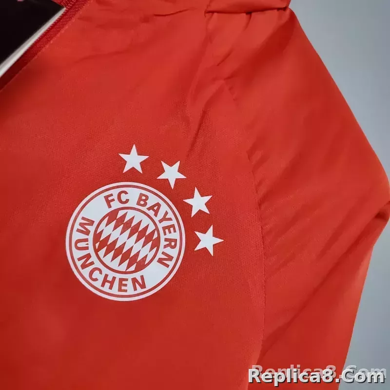 2021 Windbreaker Football Jersey Bayern Munich Red 1:1 Thai Quality - detail