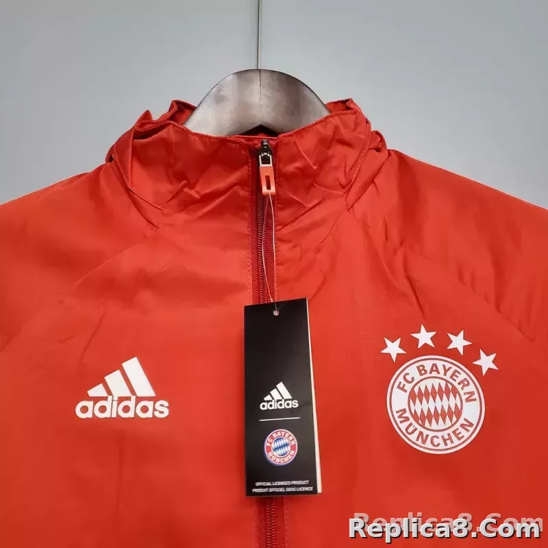 2021 Windbreaker Football Jersey Bayern Munich Red 1:1 Thai Quality - detail