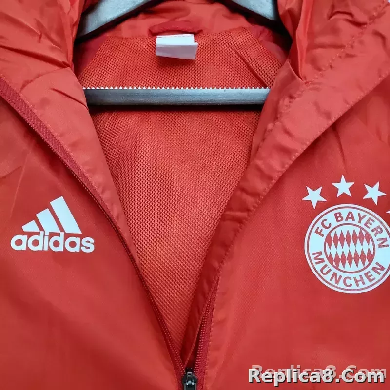 2021 Windbreaker Football Jersey Bayern Munich Red 1:1 Thai Quality - detail