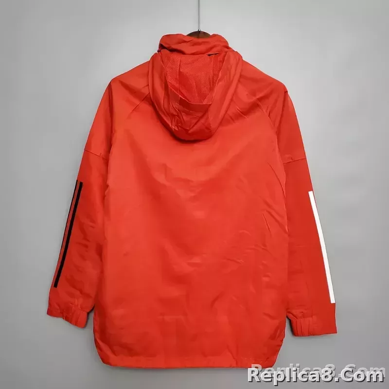 2021 Windbreaker Football Jersey Bayern Munich Red 1:1 Thai Quality - detail