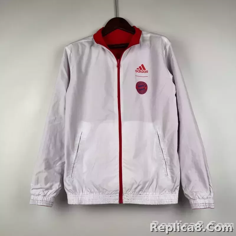 2023-2024 Bayern Munich Reversible Windbreaker （Red-white）Soccer Jersey 1:1 Thai Quality - detail