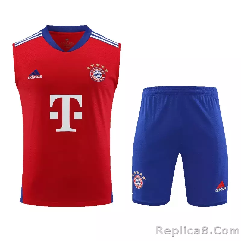 Bayern Munich Sleeveless Training Kit Red 2023/24 - detail