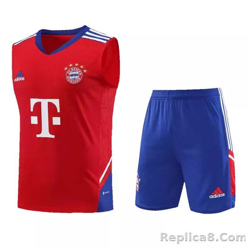 Bayern Munich Sleeveless Training Kit Red 2023/24 - detail