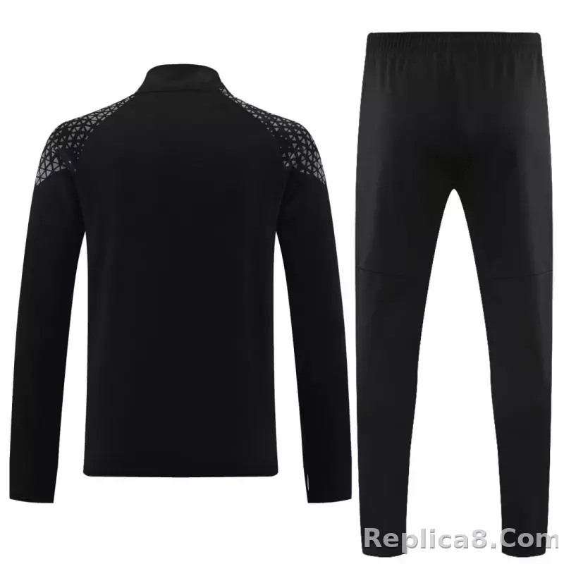 Borussia Dortmund Zipper Sweatshirt Kit(Top+Pants) Black 2023/24 - detail
