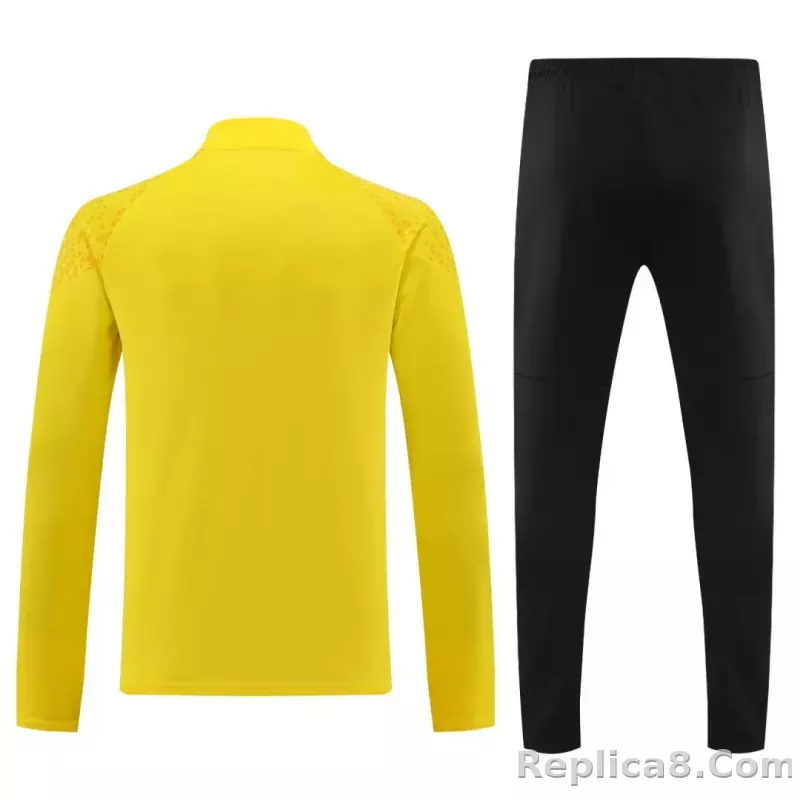 Borussia Dortmund Zipper Sweatshirt Kit(Top+Pants) Yellow 2023/24 - detail