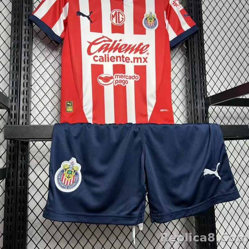 24-25 Chivas  Home Soccer Kids kit Jersey+Shorts - detail