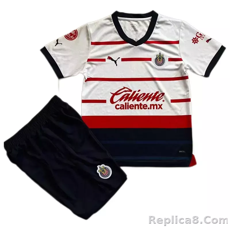 23-24 Chivas  Away Kids Kit Jersey+Shorts - detail