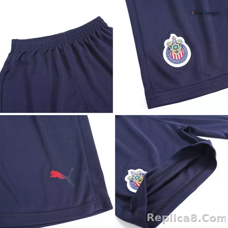 23-24 Chivas  Away Kids Kit Jersey+Shorts - detail