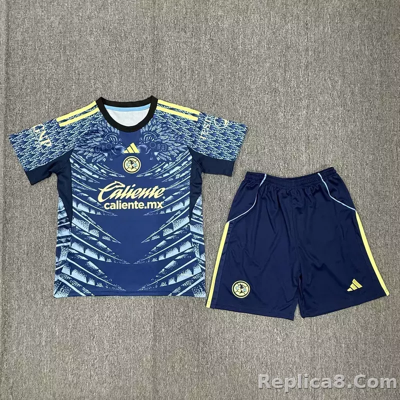25-26 Club America  Away Soccer Kids Kit Jersey+Shorts