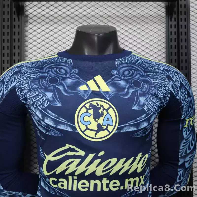 25-26 Club America Away Soccer Jersey Player Version Long Sleeve - detail
