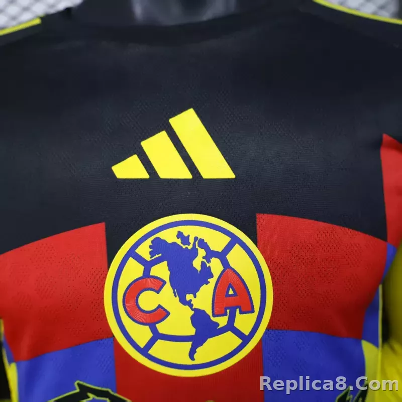 25-26 Club America Home Soccer Jersey Player Version Long Sleeve - detail