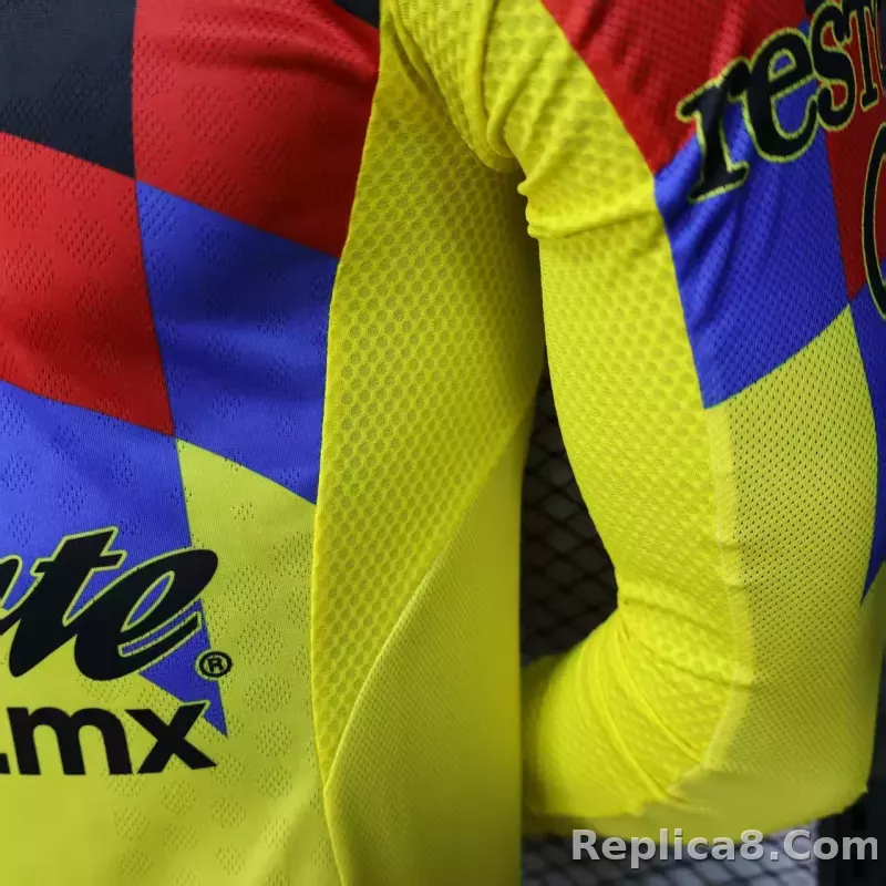25-26 Club America Home Soccer Jersey Player Version Long Sleeve - detail