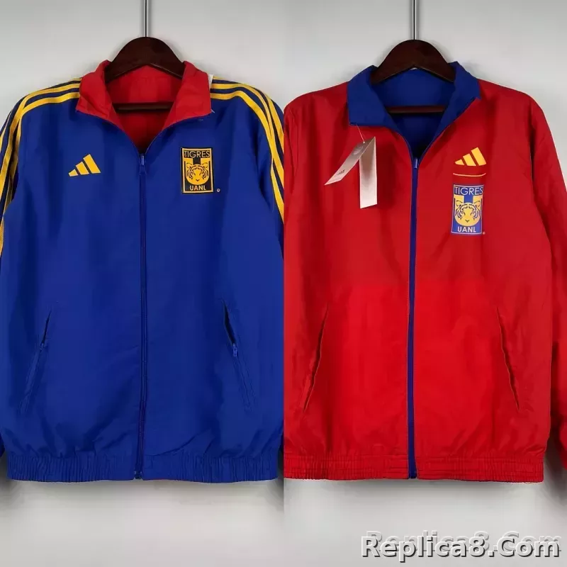 2023/2024 Tigres Reversible Windbreaker（Blue-red）Soccer Jersey 1:1 Thai Quality