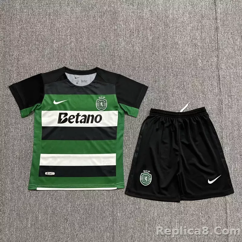 24-25 Sporting CP  Home Soccer Kids Kit Jersey+Shorts