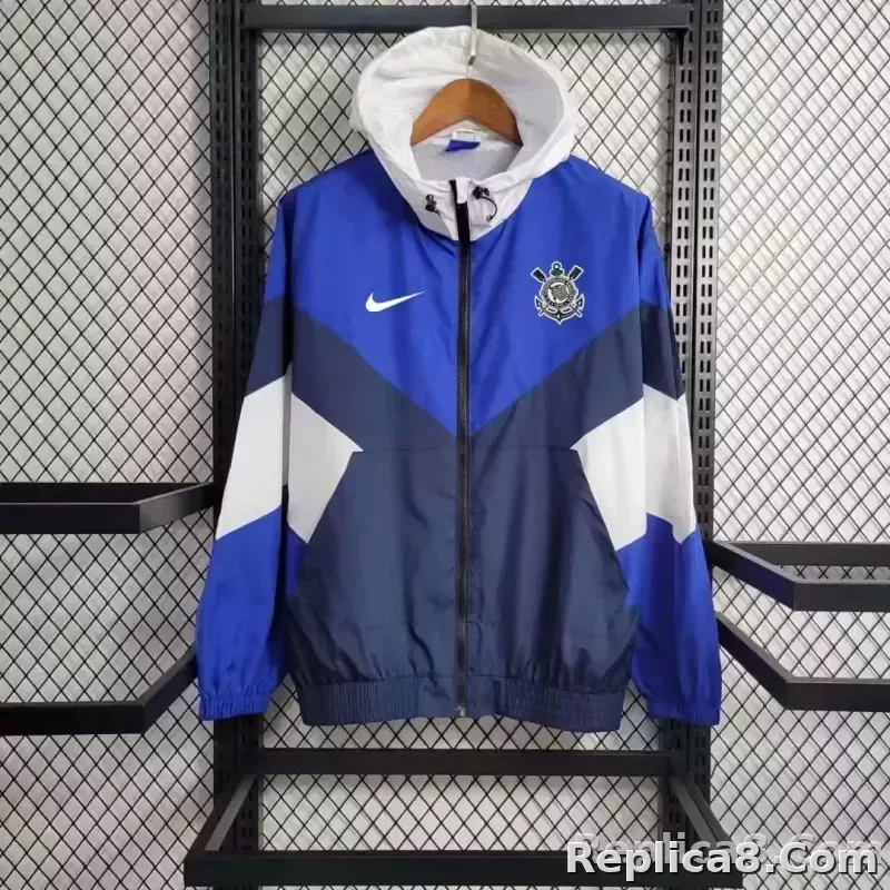 2023 Corinthians Windbreaker Blue Soccer Jersey 1:1 Thai Quality