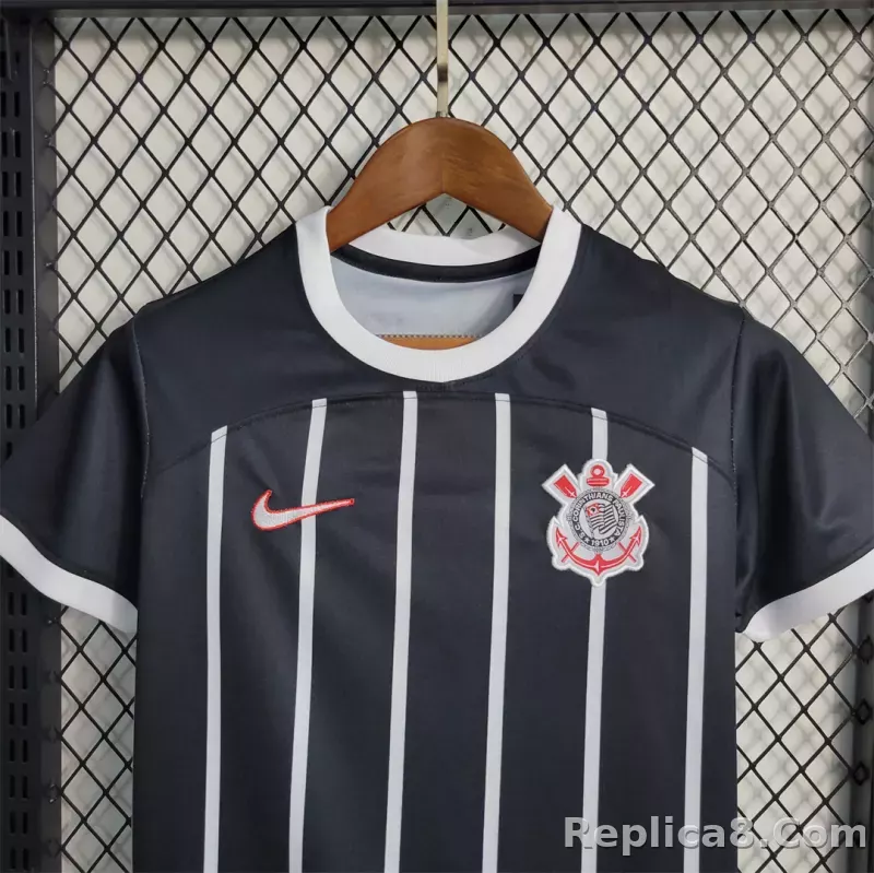 23-24 Corinthians  Away Kids Kit Jersey+Shorts - detail