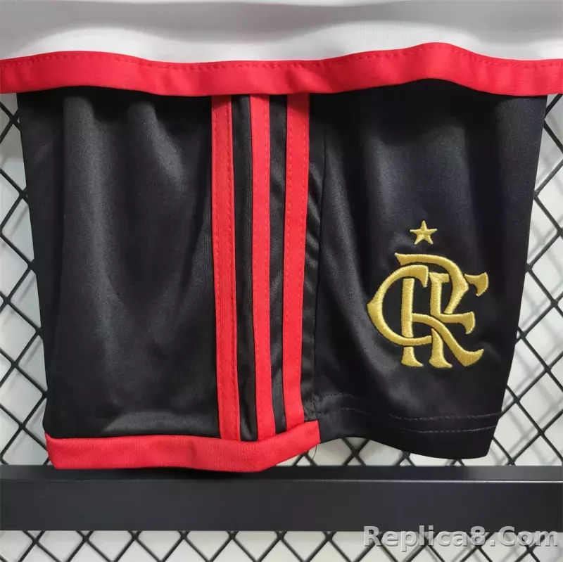 23-24 CR Flamengo Away Kids Kit Jersey+Shorts - detail