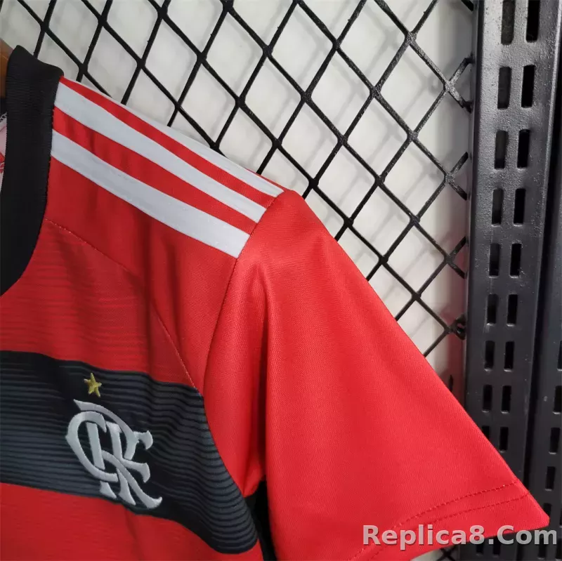 23-24 CR Flamengo Home Jersey Kids Kit Jersey+Shorts - detail