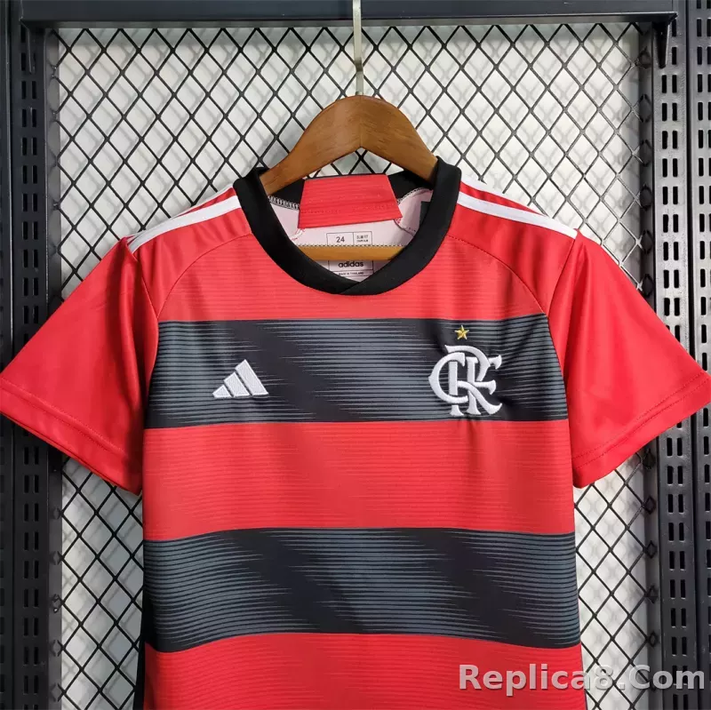 23-24 CR Flamengo Home Jersey Kids Kit Jersey+Shorts - detail