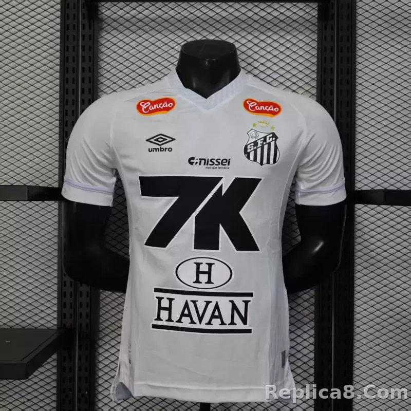 25-26 Santos FC Home Soccer Jersey with All Sponsors Player Version
