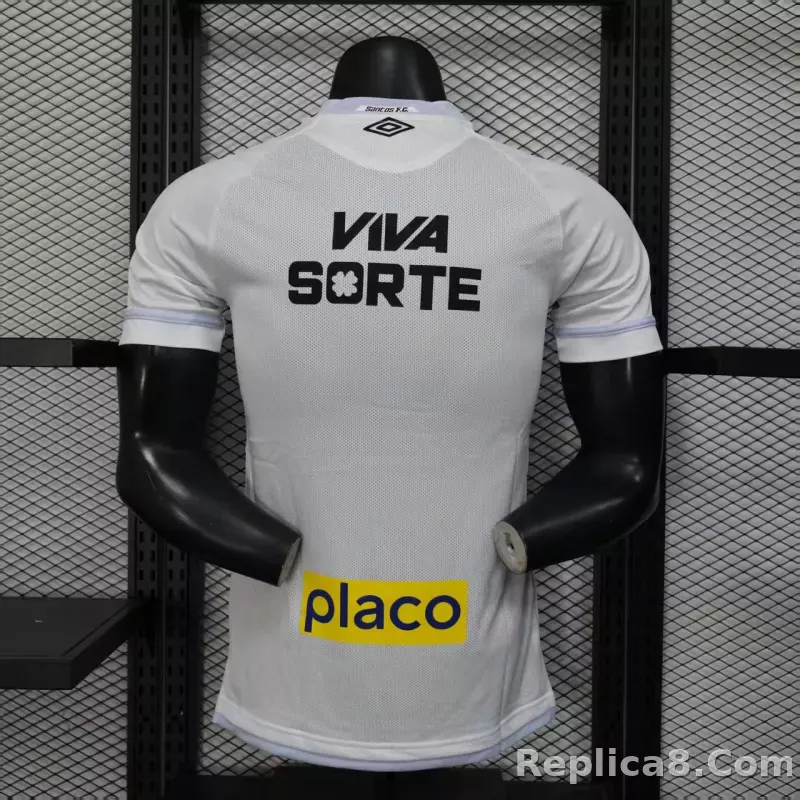 25-26 Santos FC Home Soccer Jersey with All Sponsors Player Version - detail