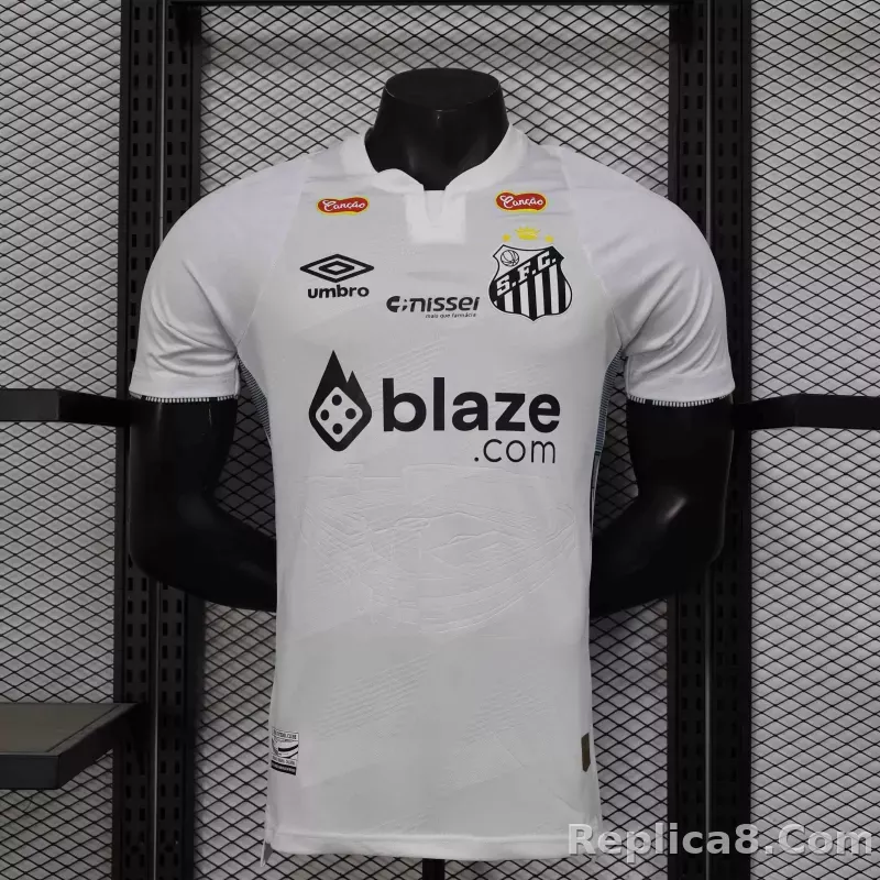 24-25 Santos FC Home Soccer Jersey with All Sponsors Player Version