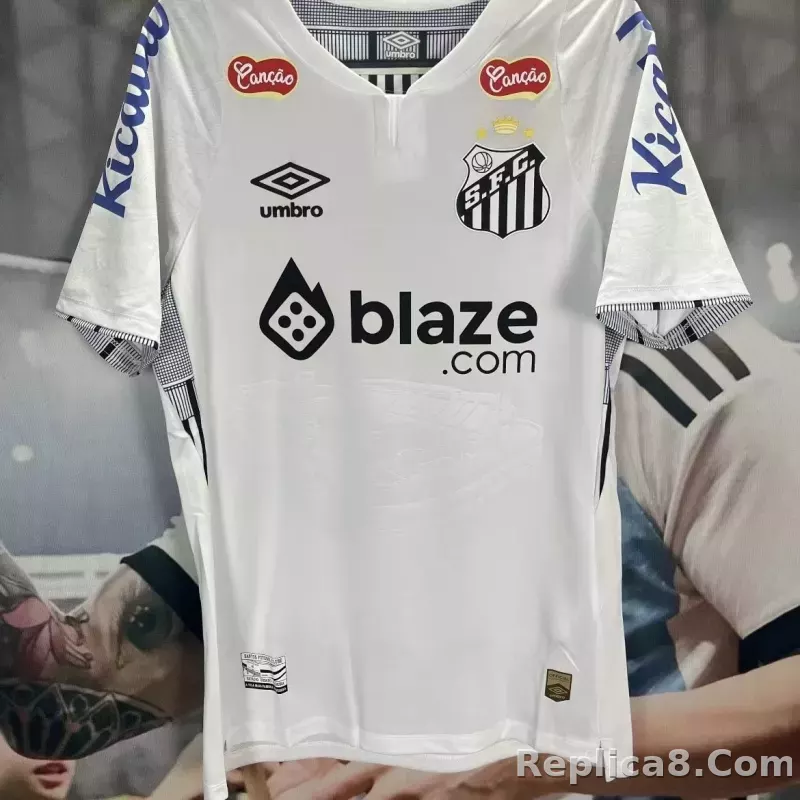 24-25 Santos FC Home Soccer Jersey with All Sponsors