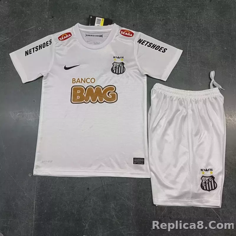 2011/12 Santos FC Home Retro Kids Kit Jersey+Shorts - detail