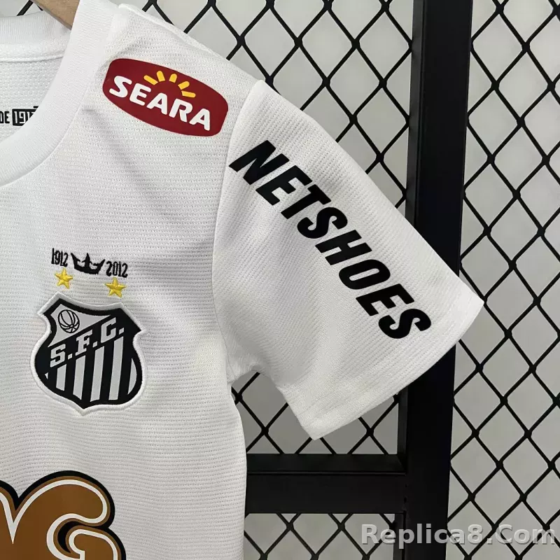2011/12 Santos FC Home Retro Kids Kit Jersey+Shorts - detail