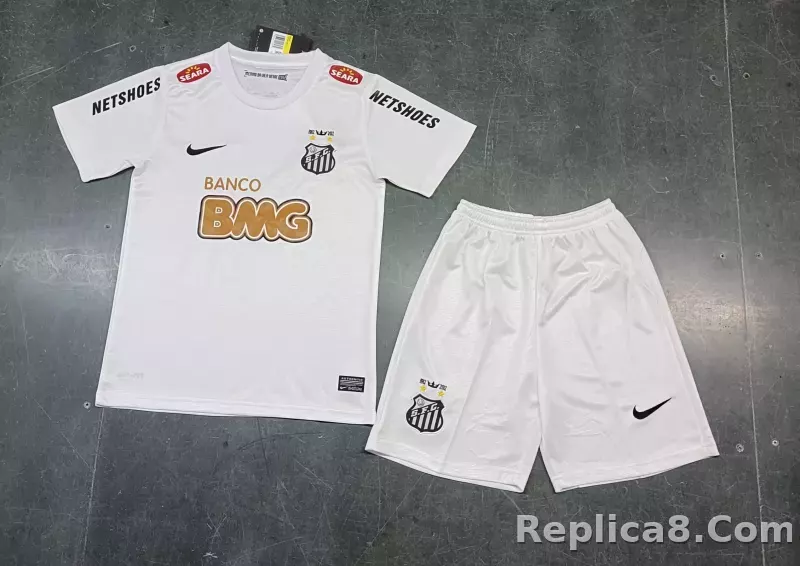 2011/12 Santos FC Home Retro Kids Kit Jersey+Shorts - detail