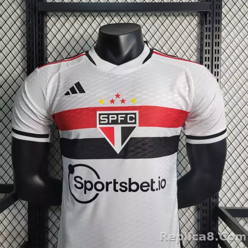 23-24 Sao Paulo FC Home Soccer Jersey Player Edition - detail