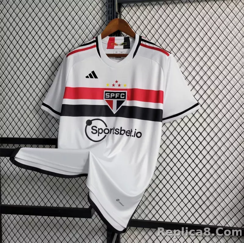 23-24 Sao Paulo FC Home Soccer Jersey - detail