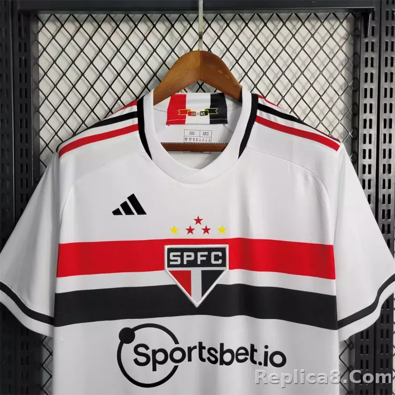23-24 Sao Paulo FC Home Soccer Jersey - detail