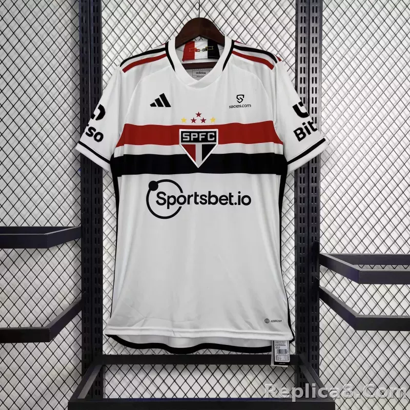 23-24 Sao Paulo FC Home Soccer Jersey - detail