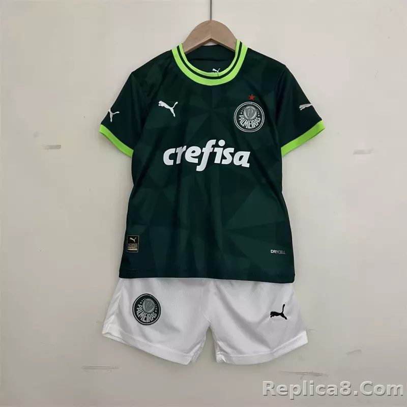 23-24 SE Palmeiras Home Kids Kit Jersey+Shorts