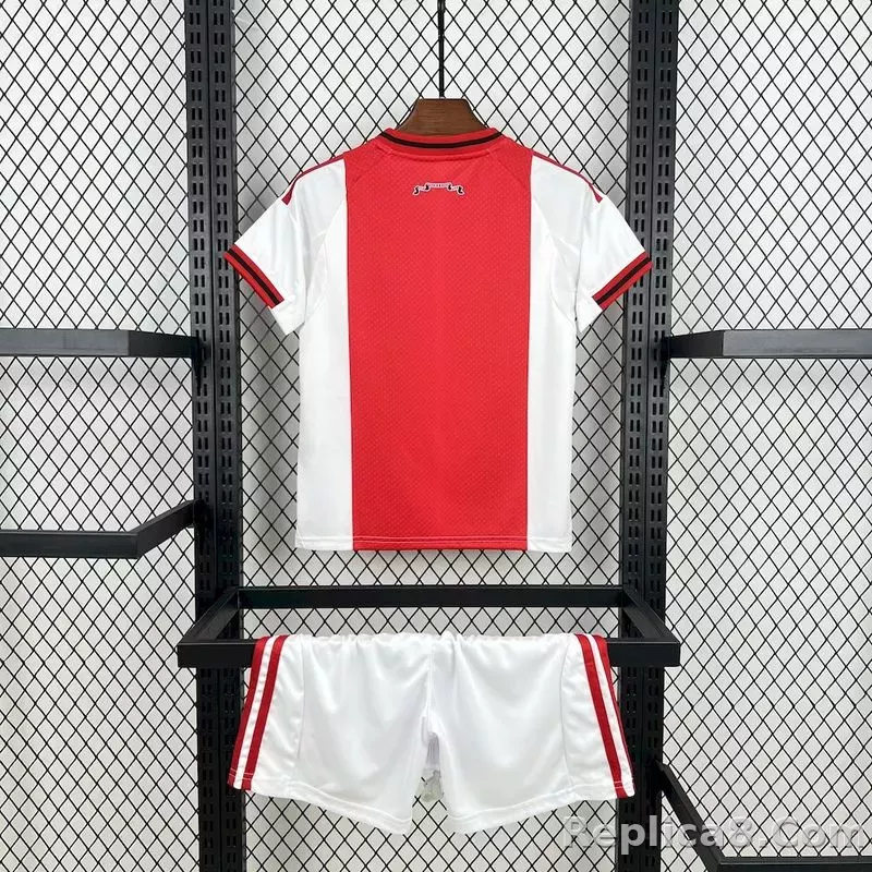 25-26 Ajax Home Soccer Kids Kit Jersey+Shorts - detail