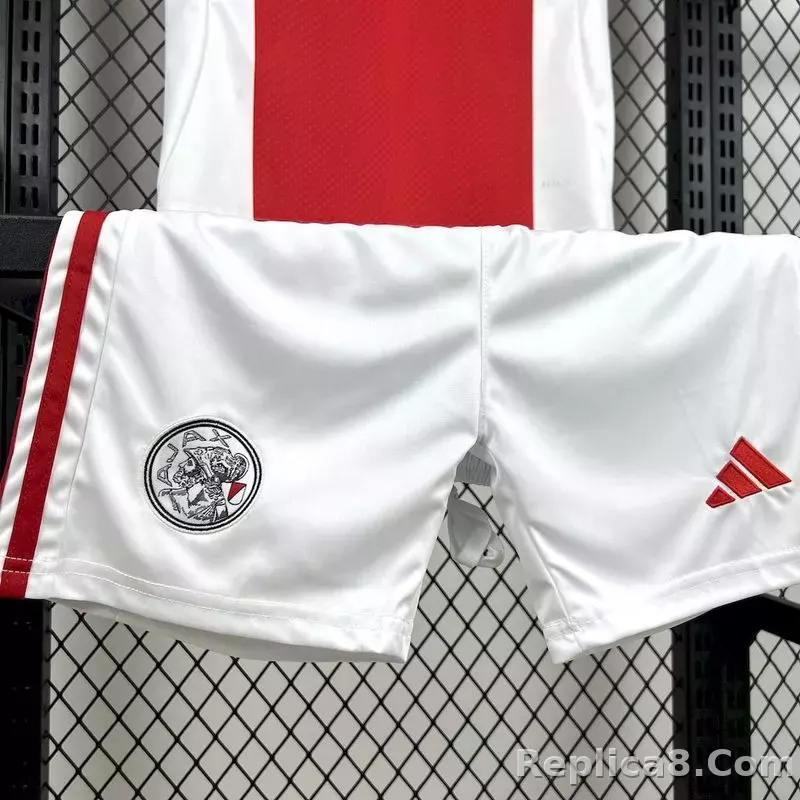 25-26 Ajax Home Soccer Kids Kit Jersey+Shorts - detail