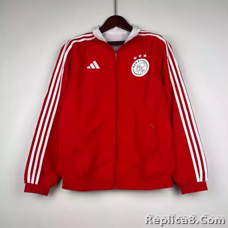 2023/2024 Ajax Reversible Windbreaker（Red-White）Soccer Jersey 1:1 Thai Quality - detail