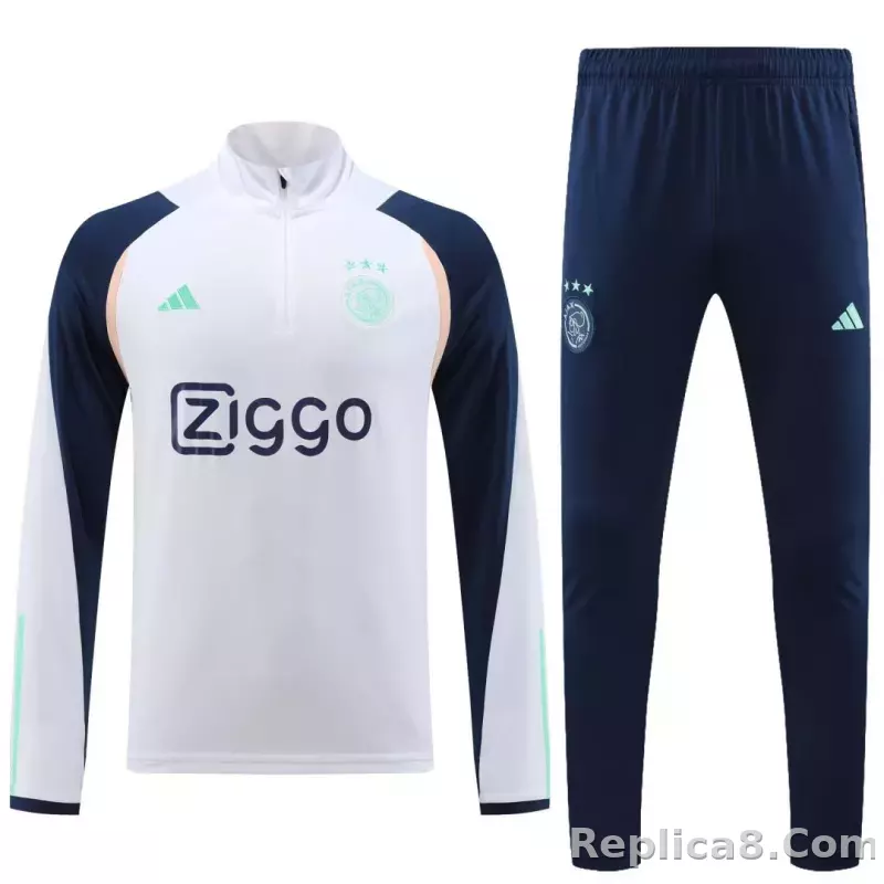 Ajax Zipper Sweat Kit(Top+Pants) White 2023/24