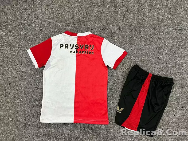 25-26 Feyenoord Home Soccer Kids Kit Jersey+Shorts - detail