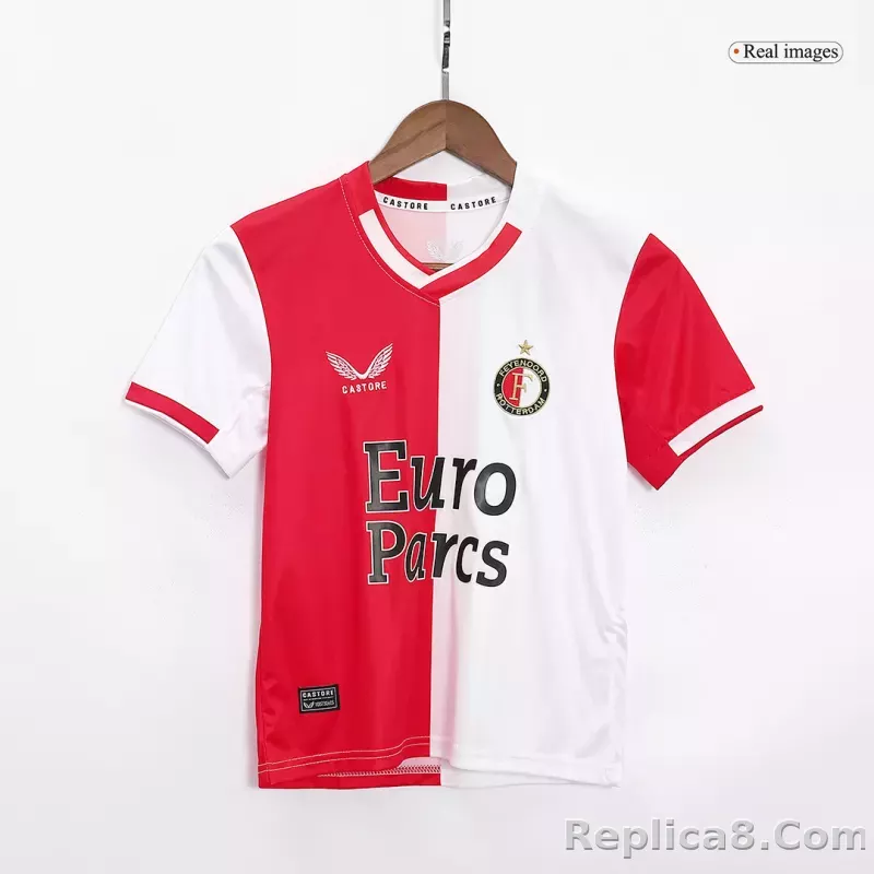 23-24 Feyenoord Home Kids Kit Jersey+Shorts - detail