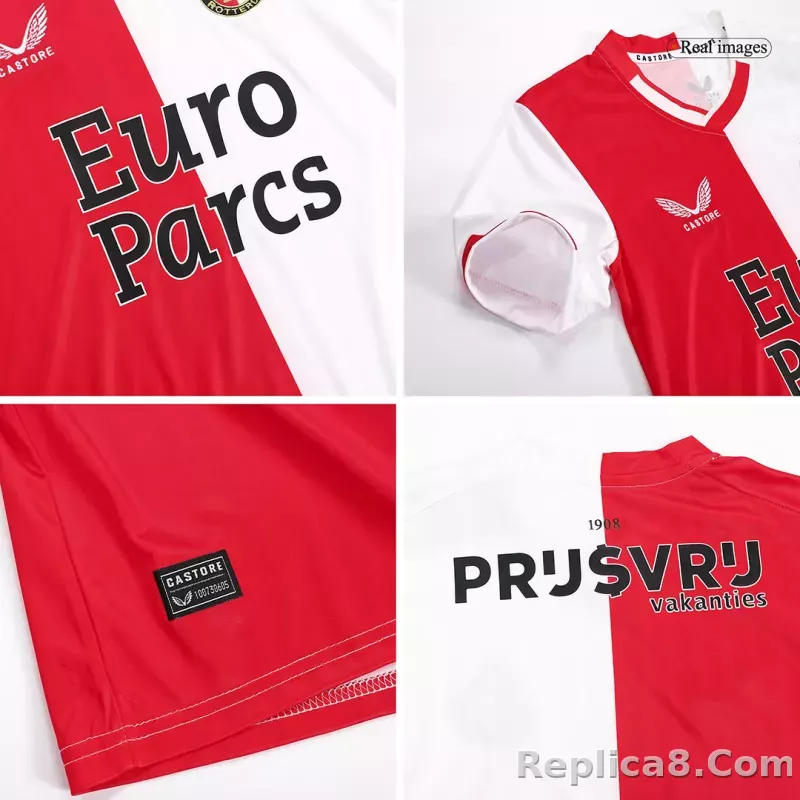 23-24 Feyenoord Home Kids Kit Jersey+Shorts - detail