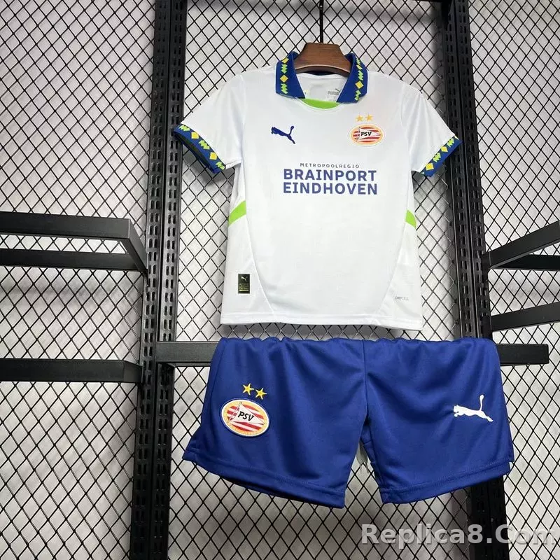 24-25 PSV Eindhoven Third Away Kids Kit Jersey+Shorts - detail