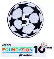 2025-26 UEFA Barcelona UCL Starball + Foundation 10 Years Anniversary Patches - view 1