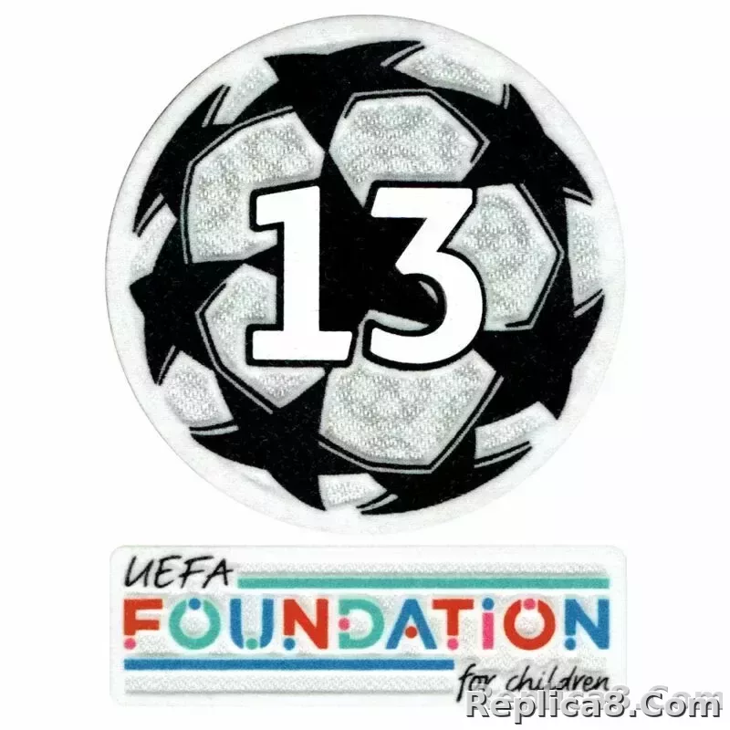 Original Player Issue UEFA Champions League Starball Real Madrid 13 Winner Patch Set Sporting ID
