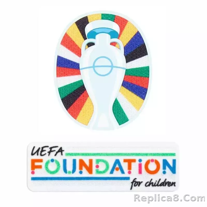 2024 UEFA Euro 2024 Cup + Foundation Football Arm Shirt Sleeve Patch Badge Set