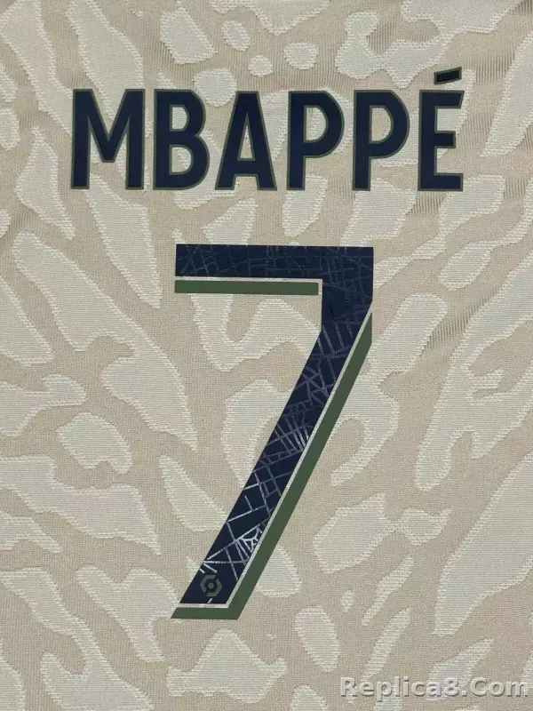 2023-24 PSG Paris Fourth Name Number Set #7 MBAPPE Ligue One Repro