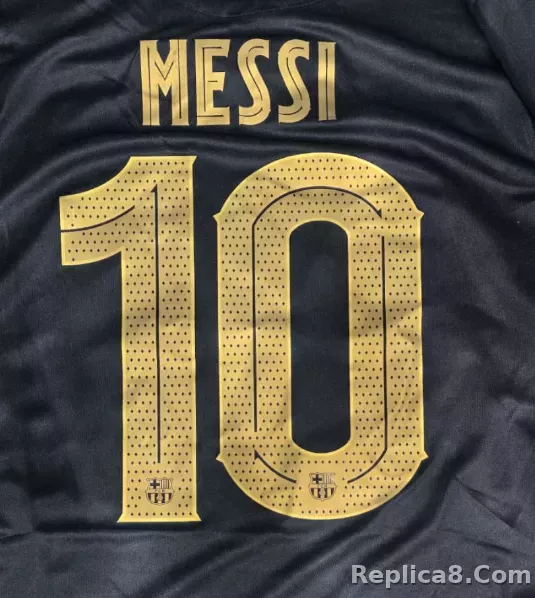 2020-21 Barcelona Away Name Number Set #10 MESSI Gold Champions League
