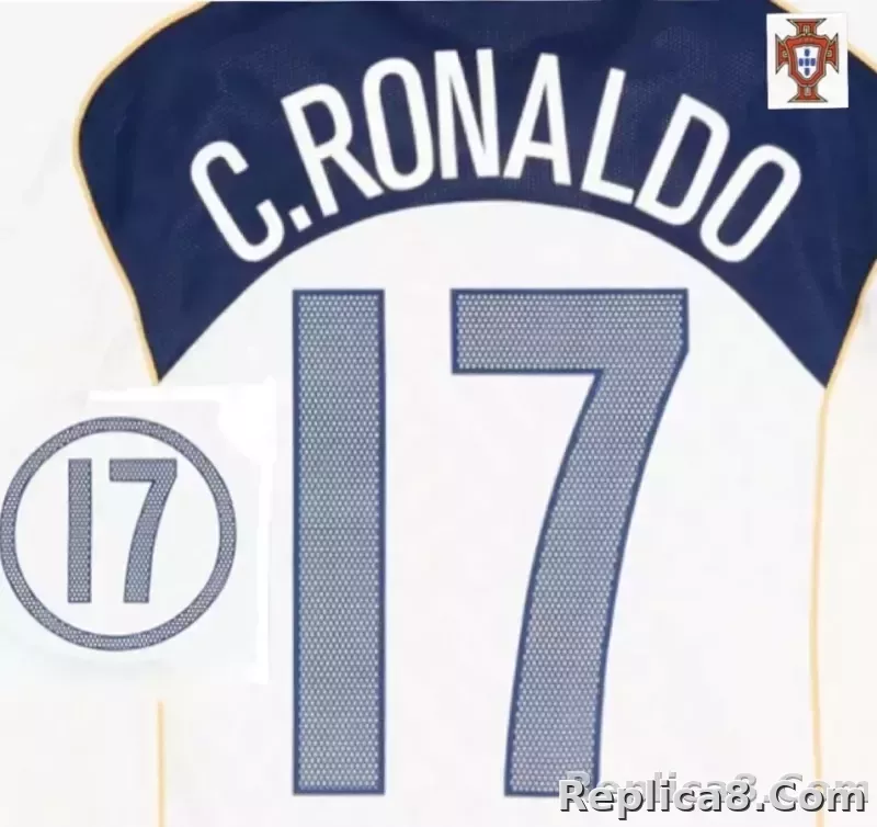 Portugal C. RONALDO #17 Away 2004 Name Print And Number heat transfer