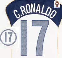 Portugal C. RONALDO #17 Away 2004 Name Print And Number heat transfer - view 1